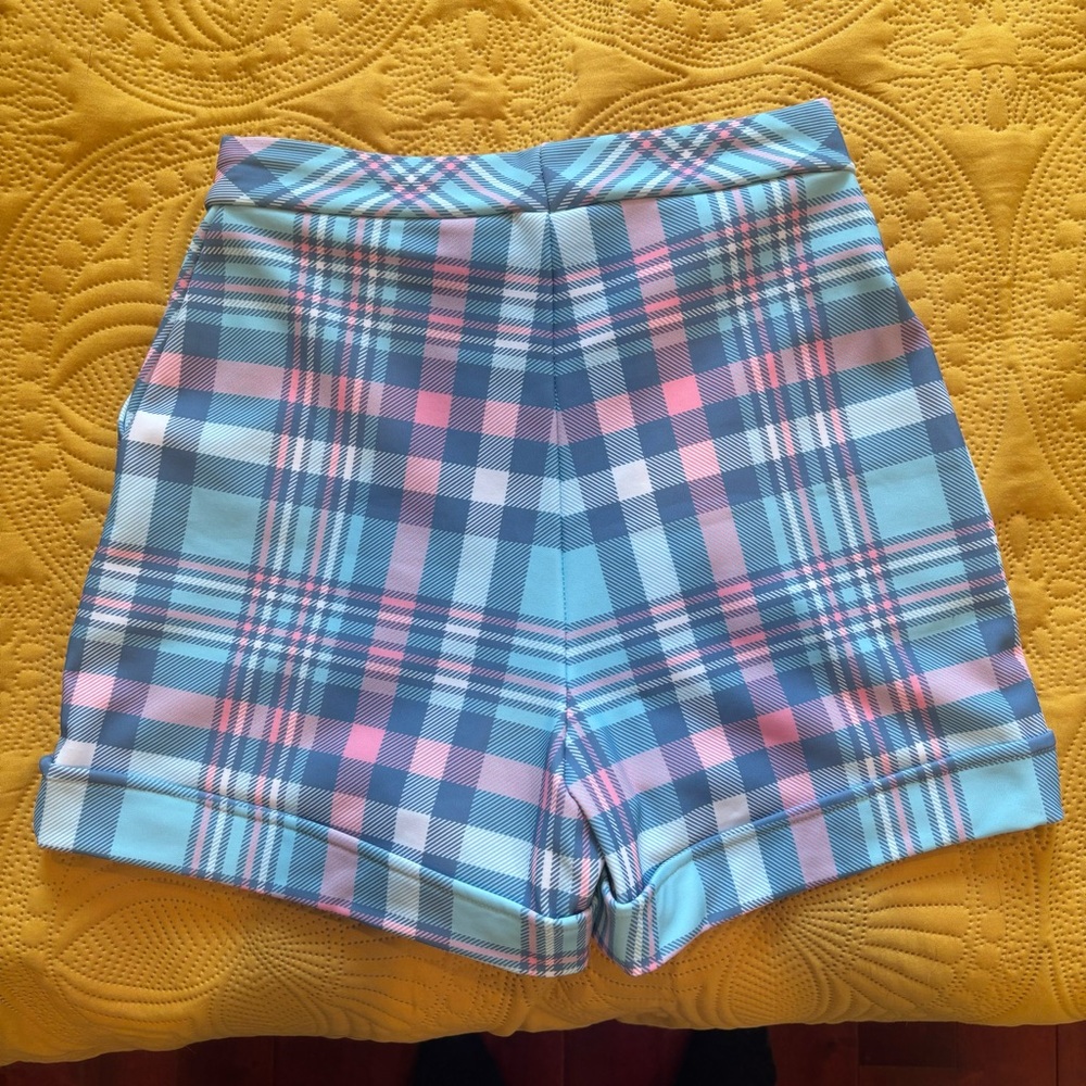 PLAID BABY PASTEL CUFFED SHORTS - Picture 10 of 10